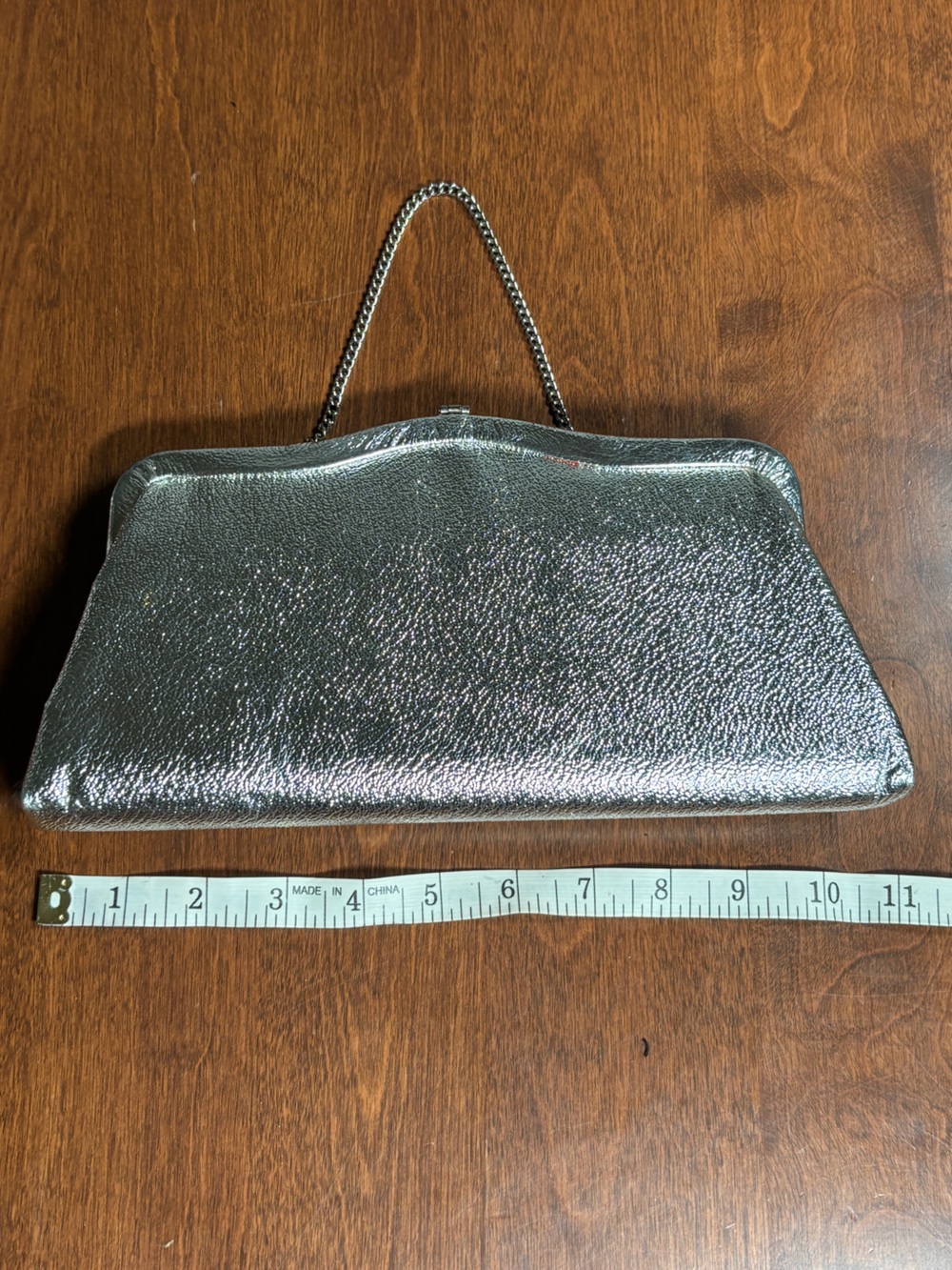 Source Unknown Metallic Silver Evening Clutch